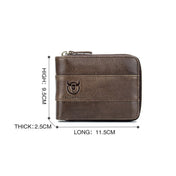 BULL CAPTAIN 025 Leather First-Layer Cowhide Wallet Multi-Function Card Tap Wallet(Yellow Brown) Eurekaonline