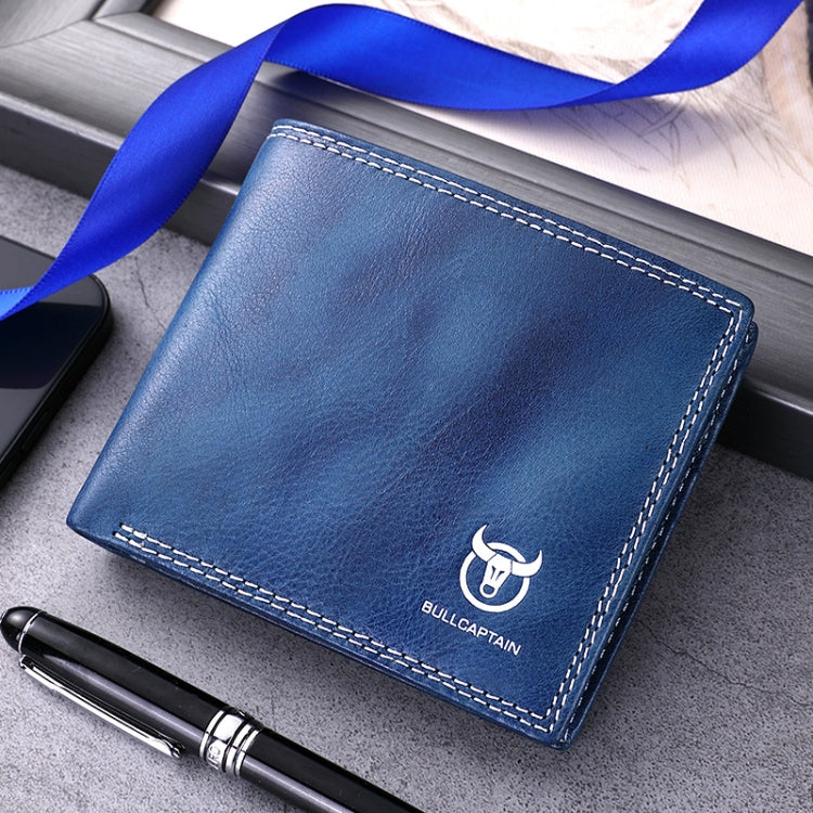 BULL CAPTAIN 032 Vintage Leather Wallets Coins Card Holder Wallet(Coffee) Eurekaonline