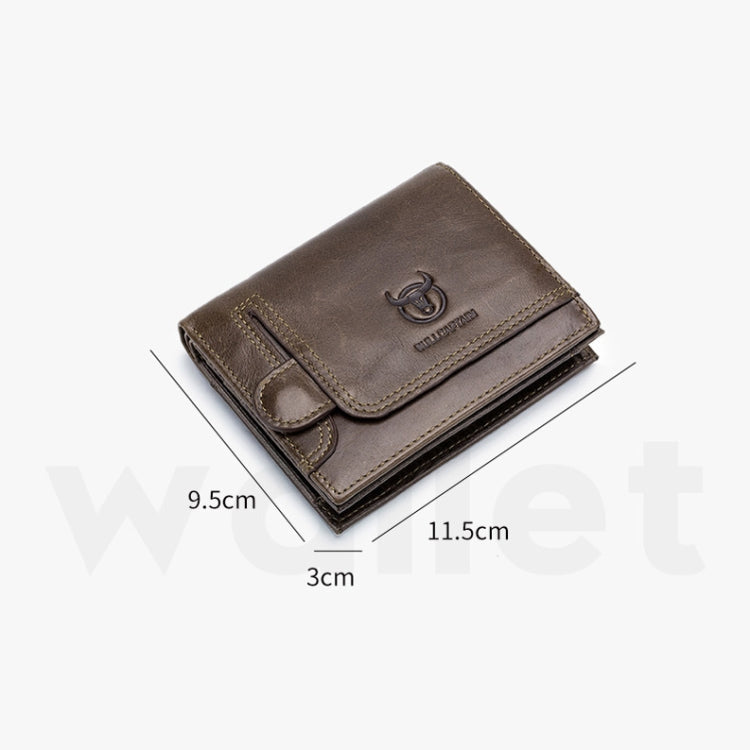 BULL CAPTAIN 037 First-Layer Cowhide Men Leather Wallet Driver License Coin Purse(Black) Eurekaonline