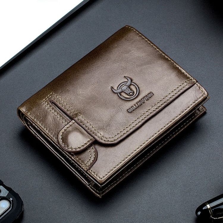 BULL CAPTAIN 037 First-Layer Cowhide Men Leather Wallet Driver License Coin Purse(Brown) Eurekaonline