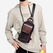 BULL CAPTAIN 9999 Leather Men Chest Bag First-Layer Cowhide Casual Shoulder Bag, Colour: Blue Black Eurekaonline