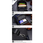 BULL CAPTAIN 9999 Leather Men Chest Bag First-Layer Cowhide Casual Shoulder Bag, Colour: Blue Black Eurekaonline