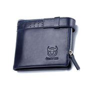 BULL CAPTAIN Anti-theft Brush Leather Wallet For Men(Blue) Eurekaonline