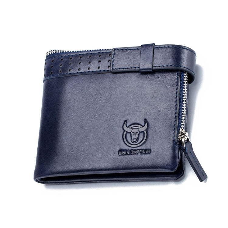BULL CAPTAIN Anti-theft Brush Leather Wallet For Men(Blue) Eurekaonline