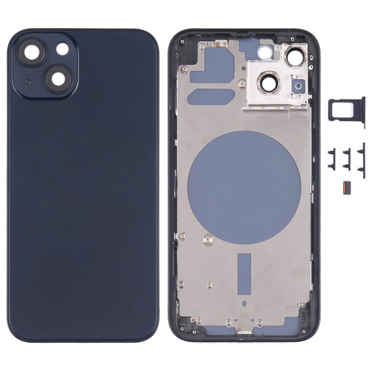 Back Housing Cover with SIM Card Tray & Side  Keys & Camera Lens for iPhone 13(Black) Eurekaonline