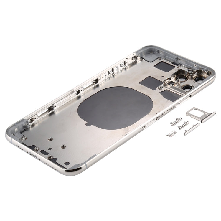 Back Housing Cover with SIM Card Tray & Side keys & Camera Lens for iPhone 11 Pro Max(Silver) Eurekaonline