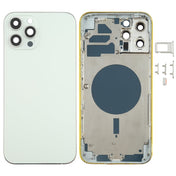 Back Housing Cover with SIM Card Tray & Side keys & Camera Lens for iPhone 12 Pro Max(White) Eurekaonline