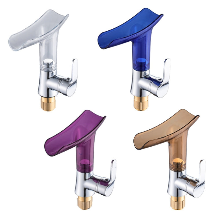 Bathroom Hot Cold Water Faucet Wine Glass Waterfall Faucet(Transparent) Eurekaonline