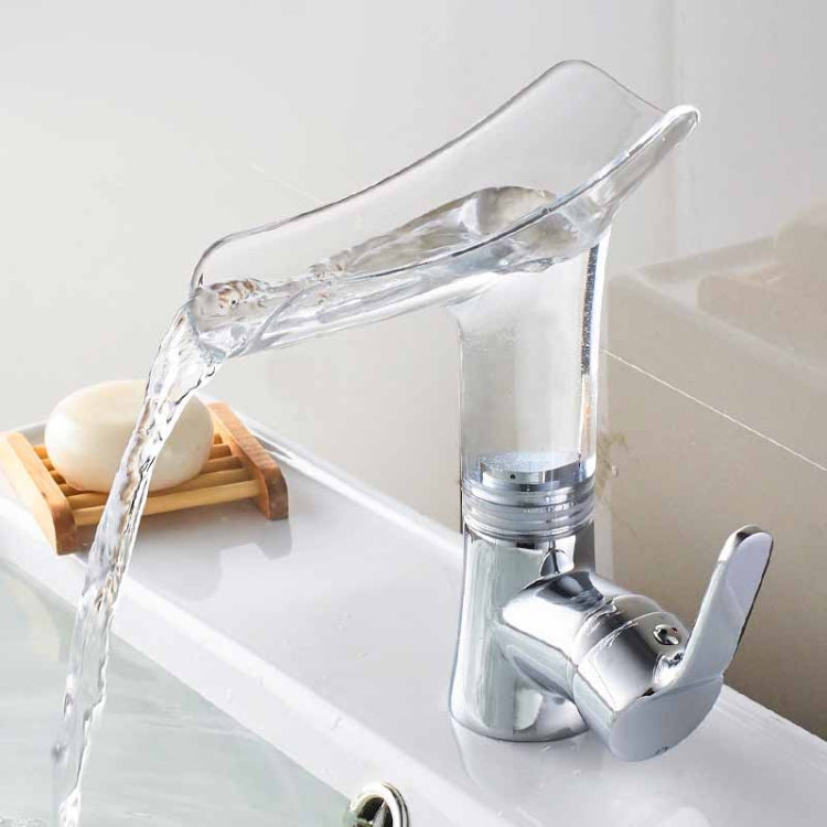 Bathroom Hot Cold Water Faucet Wine Glass Waterfall Faucet(Transparent) Eurekaonline