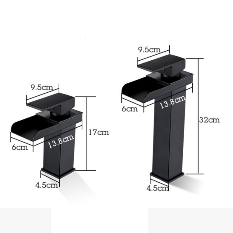 Bathroom Wide Mouth Faucet Square Sink Single Hole Basin Faucet, Specification: HT-81566 Electroplating Short Type Eurekaonline
