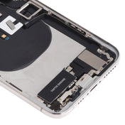 Battery Back Cover Assembly (with Side Keys & Speaker Ringer Buzzer & Motor & Camera Lens & Card Tray & Power Button + Volume Button + Charging Port + Signal Flex Cable & Wireless Charging Module) for iPhone XS(White) Eurekaonline