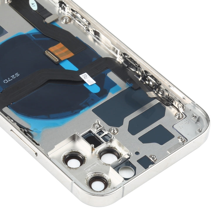 Battery Back Cover Assembly (with Side Keys & Speaker Ringer Buzzer & Motor & Camera Lens & Card Tray & Power Button + Volume Button + Charging Port & Wireless Charging Module) for iPhone 12 Pro(White) Eurekaonline