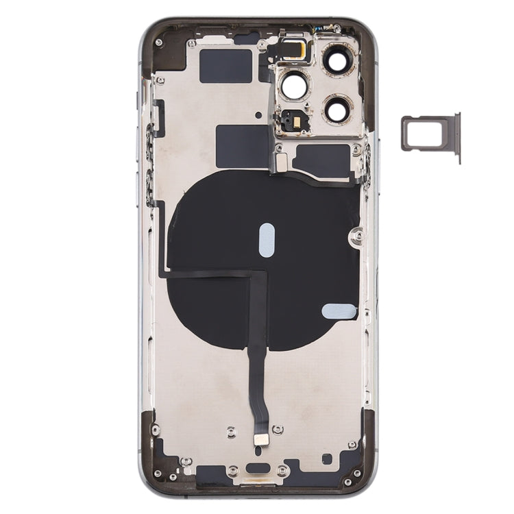 Battery Back Cover (with Side Keys & Card Tray & Power + Volume Flex Cable & Wireless Charging Module) for iPhone 11 Pro(Black) Eurekaonline