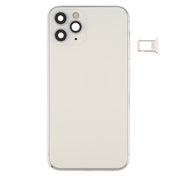 Battery Back Cover (with Side Keys & Card Tray & Power + Volume Flex Cable & Wireless Charging Module) for iPhone 11 Pro Max(Silver) Eurekaonline