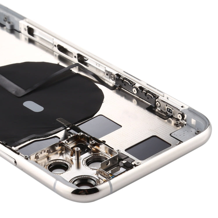 Battery Back Cover (with Side Keys & Card Tray & Power + Volume Flex Cable & Wireless Charging Module) for iPhone 11 Pro Max(Silver) Eurekaonline