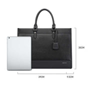 Bopai 11-98811 Leather Business Large-capacity Laptop Handbag Messenger Briefcase(Black) Eurekaonline