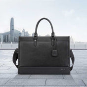 Bopai 11-98811 Leather Business Large-capacity Laptop Handbag Messenger Briefcase(Black) Eurekaonline