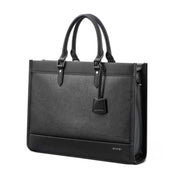 Bopai 11-98811 Leather Business Large-capacity Laptop Handbag Messenger Briefcase(Black) Eurekaonline