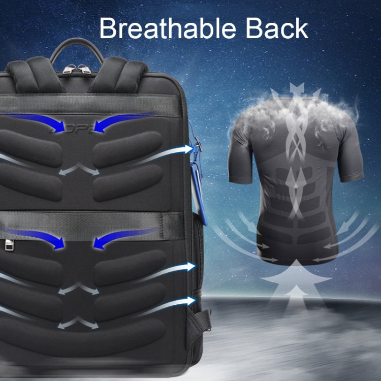 Bopai 61-121981 Multifunctional Anti-theft Laptop Business Backpack with USB Charging Hole(Navy Blue) Eurekaonline