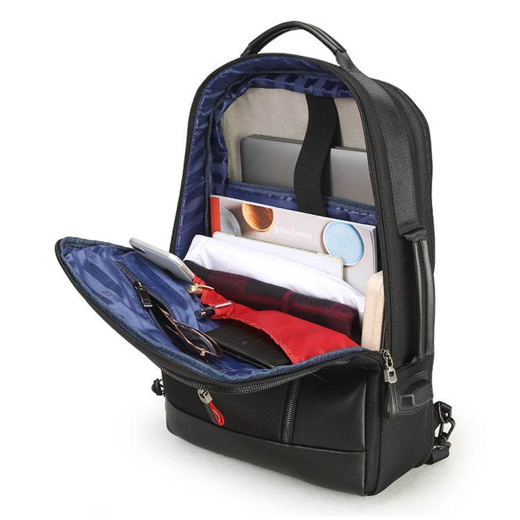 Bopai 751-006641 Large Capacity Business Fashion Breathable Laptop Backpack with External USB Interface, Size: 30 x 15 x 44cm(Black) Eurekaonline