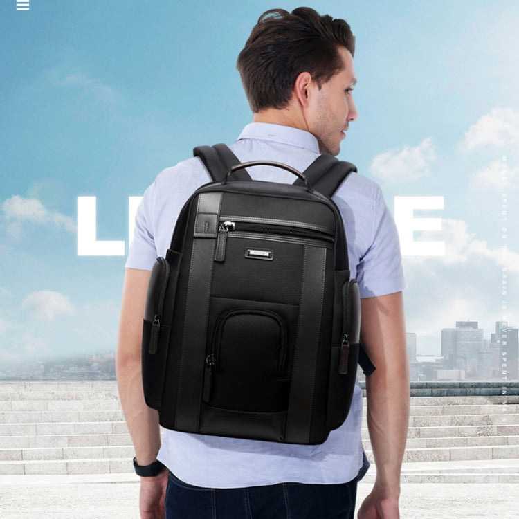 Bopai 851-008821 Outdoor Breathable Waterproof Anti-theft Large Capacity Double Shoulder Bag,with USB Charging Port, Size: 36x17x41.5cm (Black) Eurekaonline