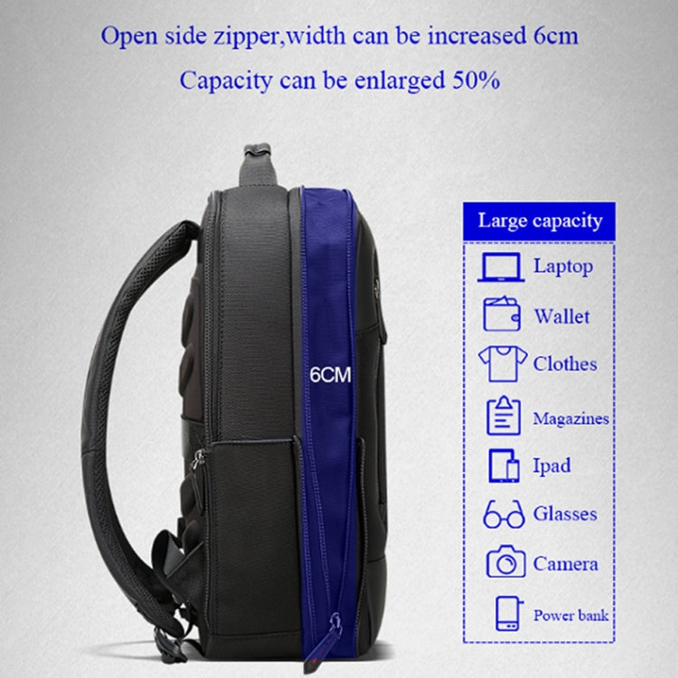 Bopai 851-009911 Business Anti-theft Waterproof Large Capacity Double Shoulder Bag,with USB Charging Port, Size: 30.5x13x45cm (Black) Eurekaonline