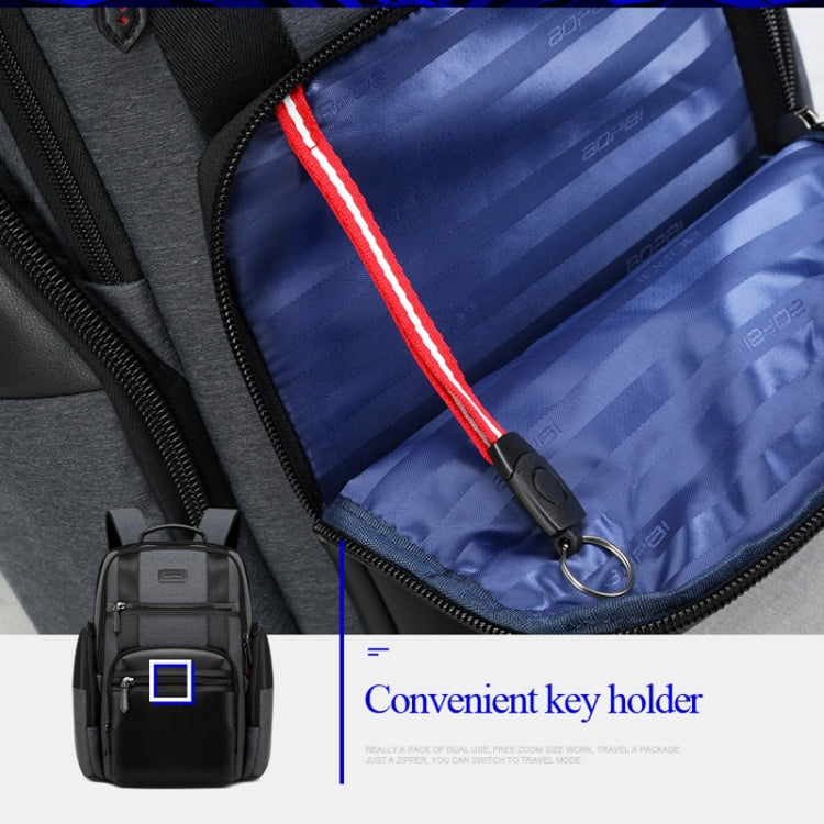 Bopai 851-014318 Fashion Outdoor Breathable Waterproof Anti-theft Three-layer Large Capacity Double Shoulder Bag,with USB Charging Port, Size: 31x17x44cm(Grey) Eurekaonline