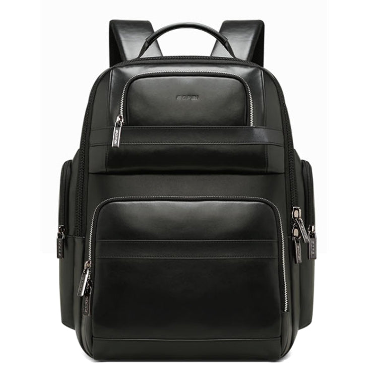 Bopai 851-019811 Large Capacity Anti-theft Waterproof Leathar Backpack Laptop Tablet Bag for 15.6 inch and Below, with USB Charging Port(Black) Eurekaonline