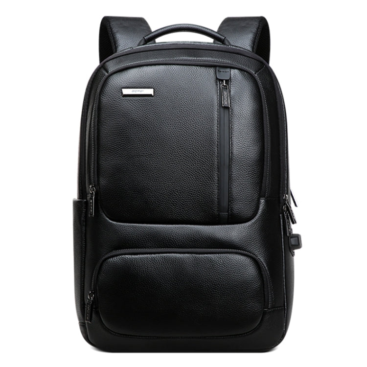 Bopai 851-023911 Top-grain Leather Business Breathable Anti-theft Man Backpack, Size: 28x18x42cm(Black) Eurekaonline