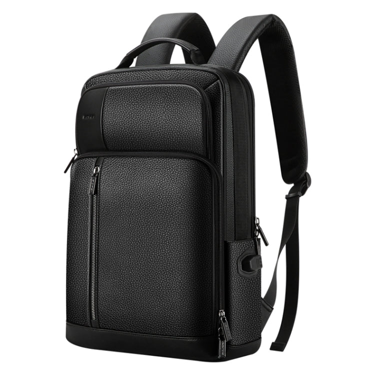 Bopai 851-036611 Large Capacity Top-grain leather Business Breathable Man Backpack, Size: 30x12x43cm(Black) Eurekaonline