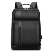 Bopai 851-036611 Large Capacity Top-grain leather Business Breathable Man Backpack, Size: 30x12x43cm(Black) Eurekaonline