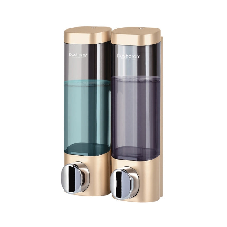 Bosharon Shampoo Shower Gel Box Household Hand Sanitizer Box Bathroom Wall-mounted Punch-free Double-head Soap Dispenser, Style:Double Grid(Gold) Eurekaonline
