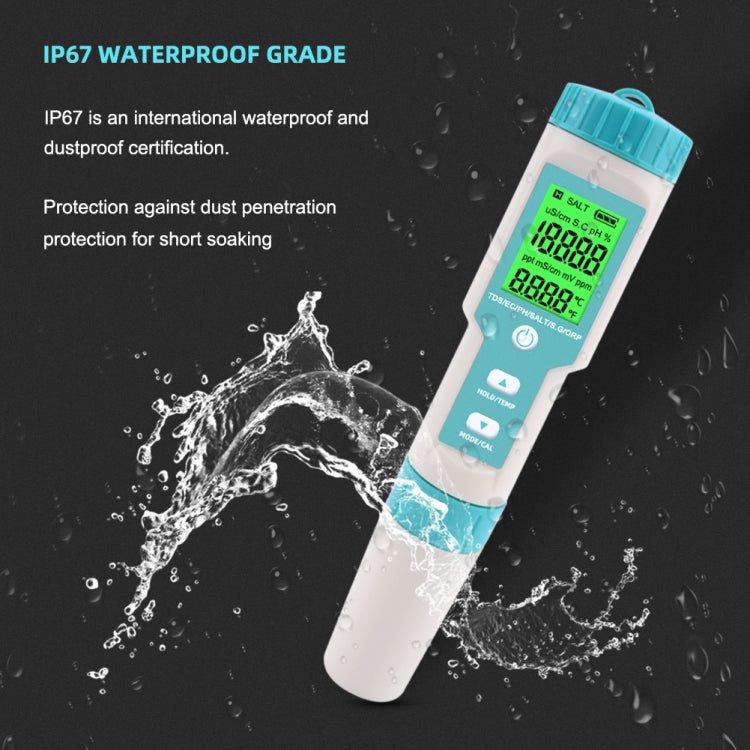 C-600A 7 In 1 Temperature/Salinity/PH/TDS/EC/ORP/SG Monitoring Pen(without Battery and Powder) Eurekaonline