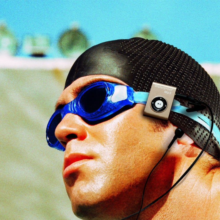 C26 IPX8 Waterproof Swimming Diving Sports MP3 Music Player with Clip & Earphone, Support FM, Memory:8GB(Gold) Eurekaonline