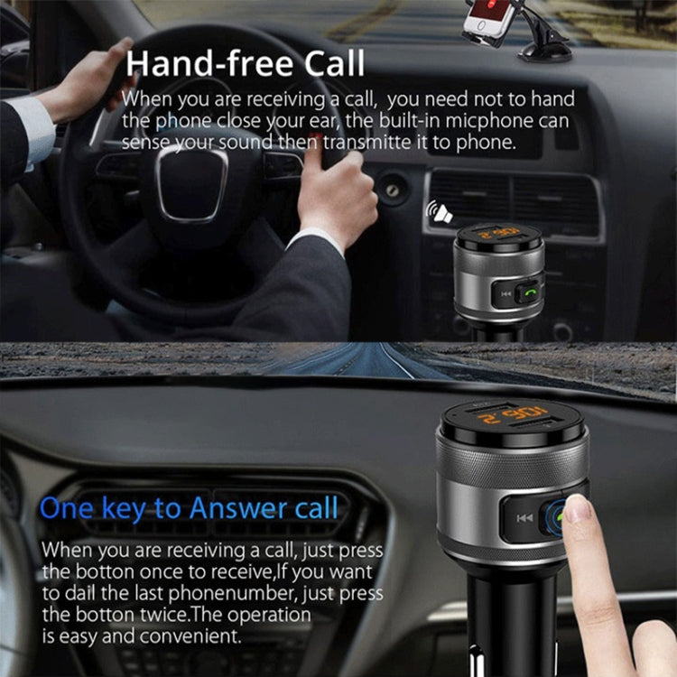 C57 QC3.0 Wireless FM Transmitter Fast Car Charger Bluetooth 5.0 Hands-free Car Modulator USB Flash Memory MP3 Player Eurekaonline