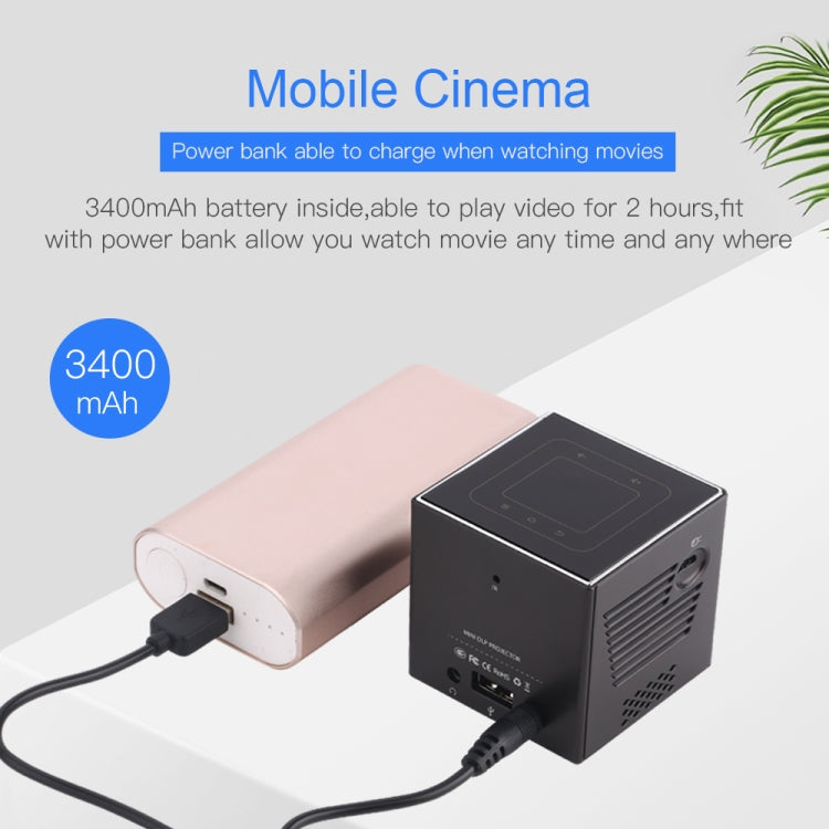 C80 DLP portable HD Projector 120-inch Giant Screen Projector Blu-ray 4K, Android 7.1.2, 2GB + 16GB US Plug Eurekaonline