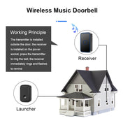 CACAZI  A19 1 For 3  Wireless Music Doorbell without Battery, EU Plug(Black) Eurekaonline