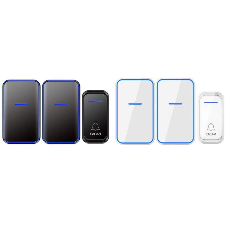 CACAZI A68-2 One to Two Wireless Remote Control Electronic Doorbell Home Smart Digital Wireless Doorbell, Style:EU Plug(White) Eurekaonline