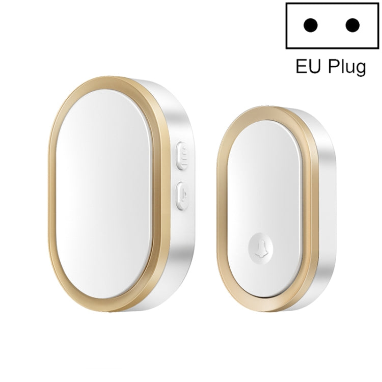 CACAZI A99 Home Smart Remote Control Doorbell Elderly Pager, Style:EU Plug(Golden) Eurekaonline