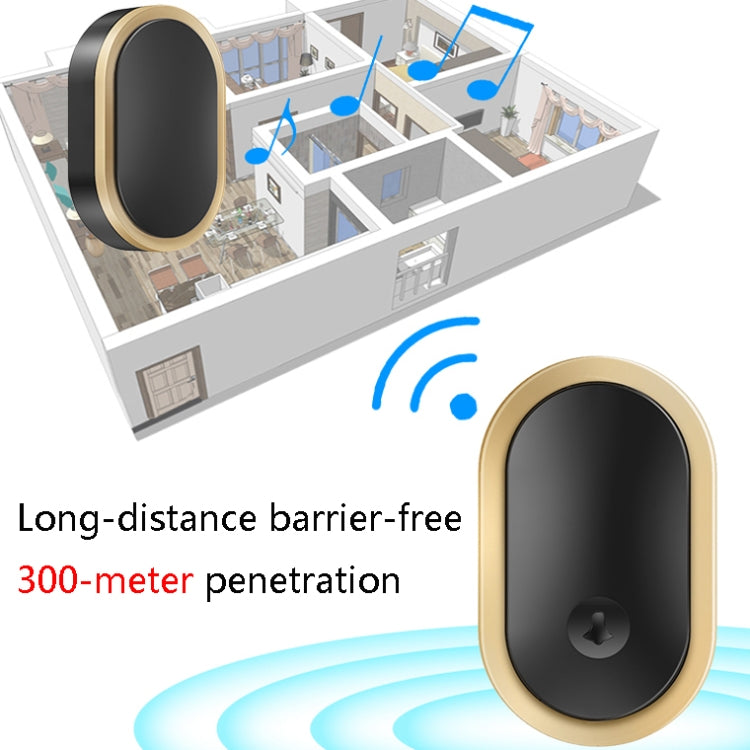 CACAZI A99 Home Smart Remote Control Doorbell Elderly Pager, Style:EU Plug(Golden) Eurekaonline