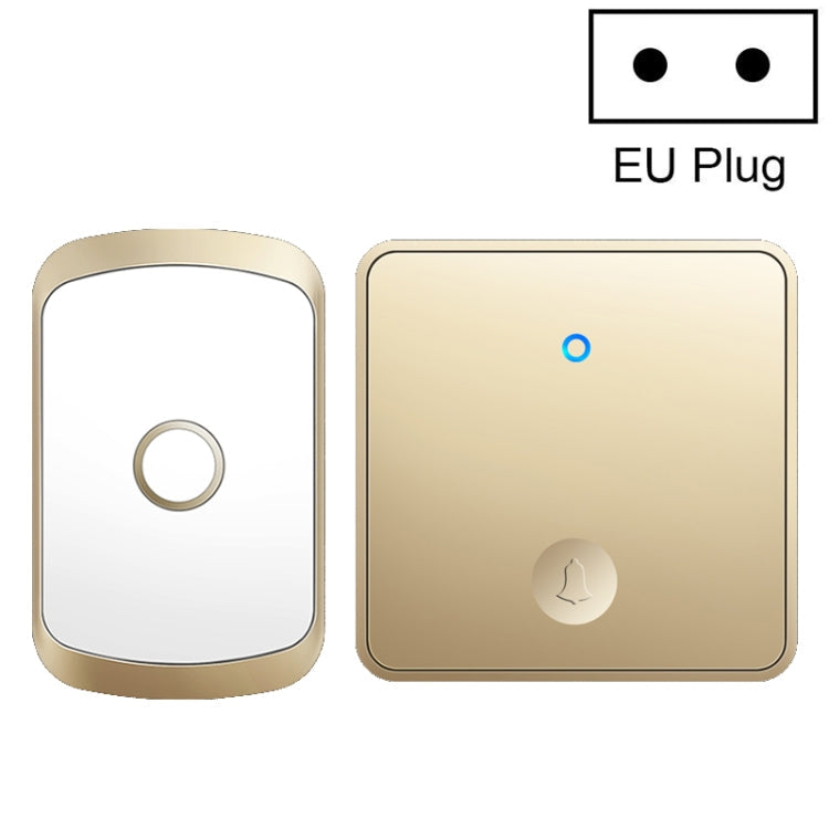 CACAZI FA50 1 For 1 Push-button Self-generating Wireless Doorbell, Plug:EU Plug(Gold) Eurekaonline