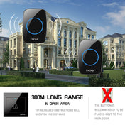 CACAZI H10 1 For 2 Home Wireless Music Doorbell without Battery, Plug:EU Plug(Black) Eurekaonline
