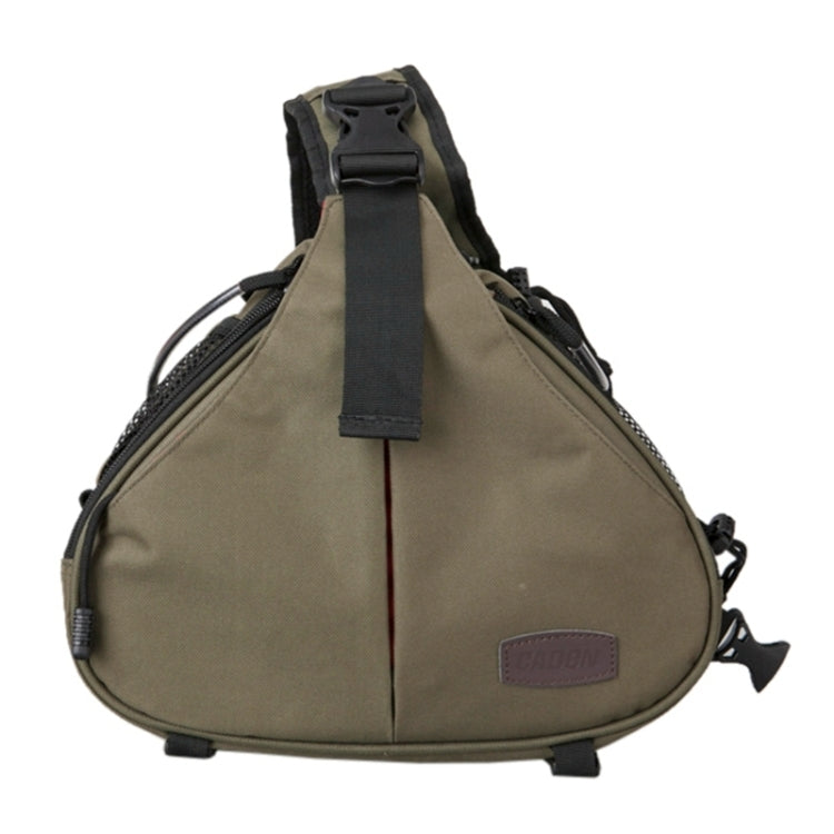 CADEN Triangle Shape Tscope Sling Shoulder Cross Digital Camera Bags Case Soft Bag with Rain Cover for Canon Nikon Sony K1, Size: 36*31*15cm(Army Green) Eurekaonline