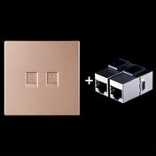 CAT.6 Shielded Pass-through Network Module, Dual Ports Panel + Shielded Pass-through (Gold) Eurekaonline