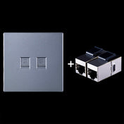 CAT.6 Shielded Pass-through Network Module, Dual Ports Panel + Shielded Pass-through (Grey) Eurekaonline