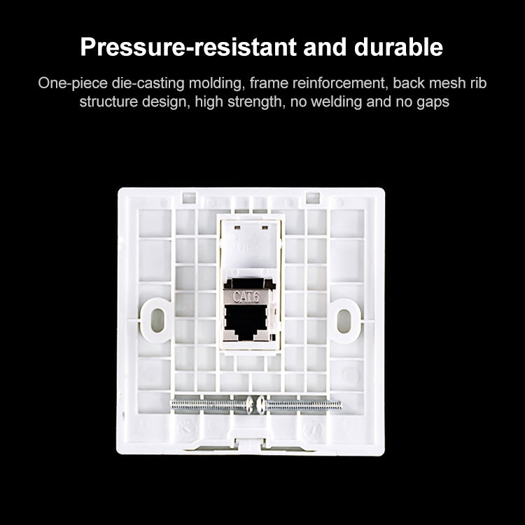 CAT.6 Shielded Pass-through Network Module, Dual Ports Panel + Shielded Pass-through + TV Socket (White) Eurekaonline
