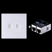 CAT.6 Shielded Pass-through Network Module, Dual Ports Panel + Shielded Pass-through (White) Eurekaonline