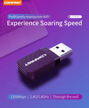 COMFAST CF-812AC 1300 Mbps Dual Band Mini USB WiFi Adapter Eurekaonline