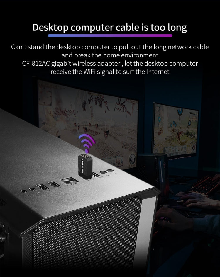 COMFAST CF-812AC 1300 Mbps Dual Band Mini USB WiFi Adapter Eurekaonline