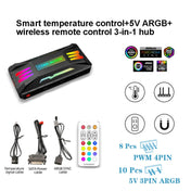 COOLMOON CM-MPAC PWM 5V ARGB Cooling Fan Remote Control For PC Case Chassis, Style: 3 in 1 Controller (Black) Eurekaonline